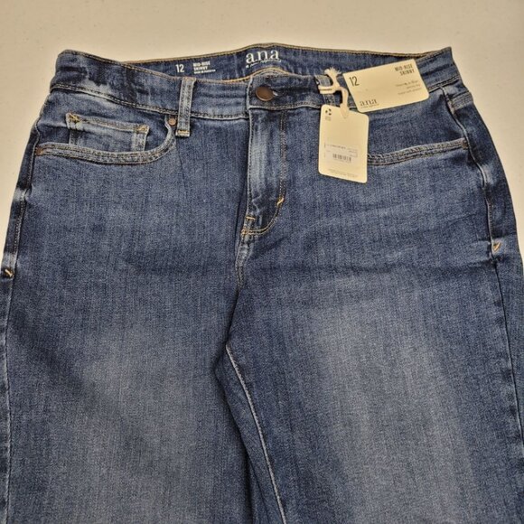 a.n.a. Skinny Jeans Midrise Soft Stretch Tags Fitted Hip Thigh Blue Denim 12 NWT - Picture 8 of 8